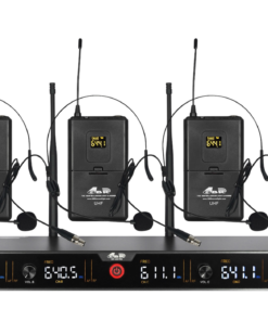 Set 4 Microfono Vincha Inalambricos Uhf Estuche Rack Gbr