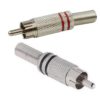 Combo 5 Ficha Conector Rca Macho Metalica Resorte Excelente