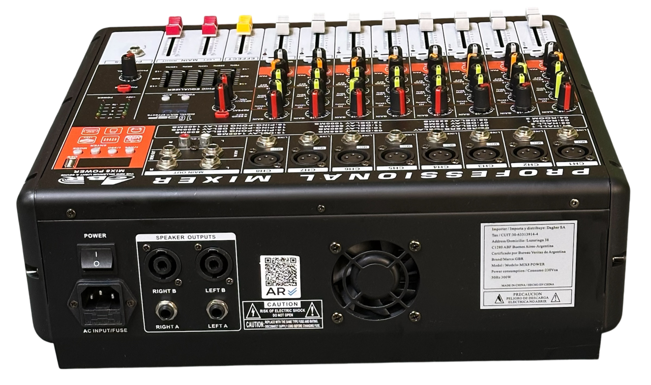 CONSOLA GBR MIX8 POWER ATRAS